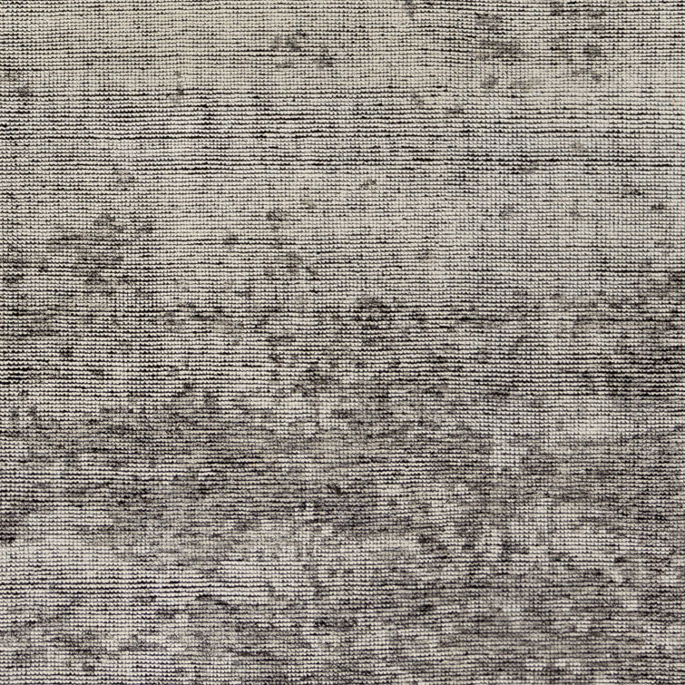 Hand-Knotted Black and Gray Wool 10' x 14' Area Rug