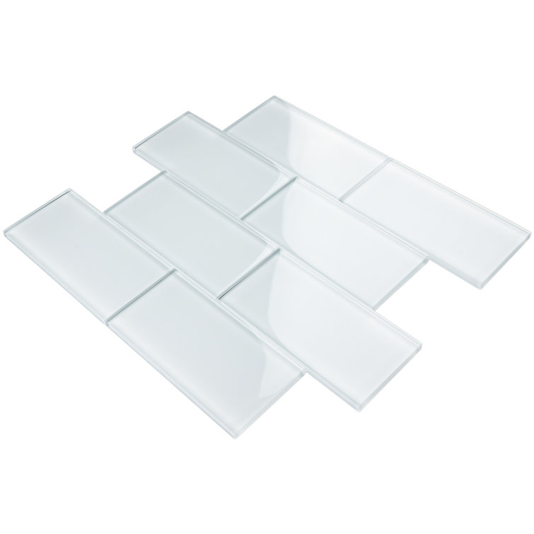 White Glass Mosaic Subway Tile for Kitchen and Bathroom