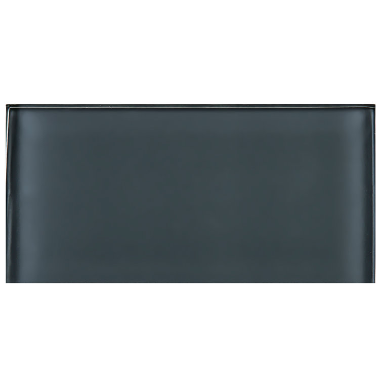 Gray 3" x 6" Glass Mosaic Subway Tile