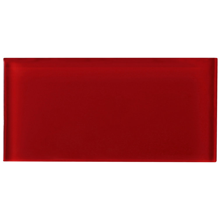 Crystile 3" x 6" Red Glass Mosaic Subway Tile
