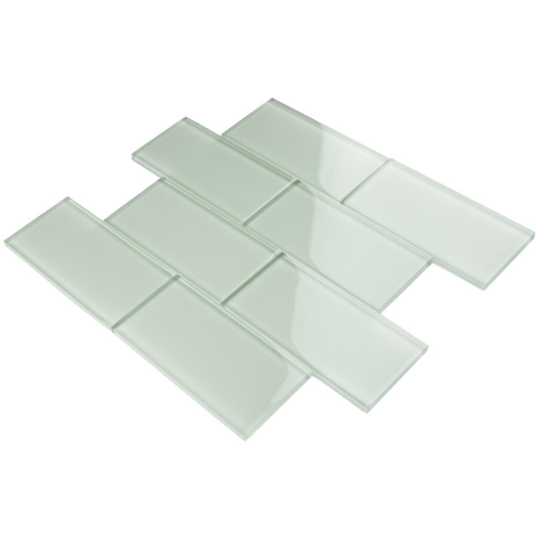 Beige 3'' x 6'' Glass Mosaic Subway Tile for Bathroom and Kitchen