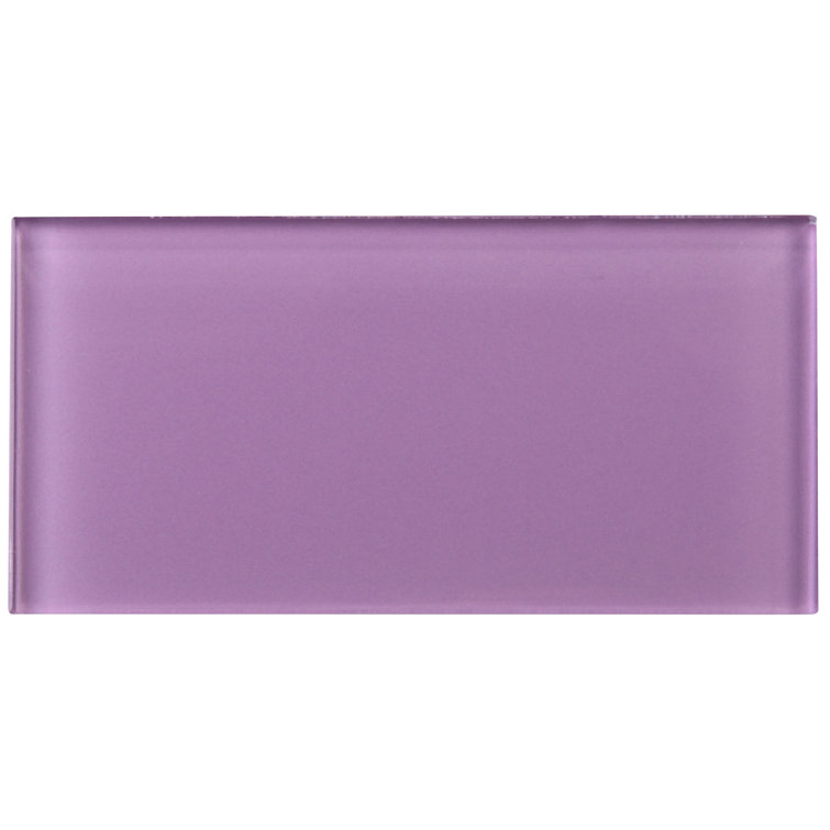 Purple 3'' x 6'' Glass Mosaic Subway Tile