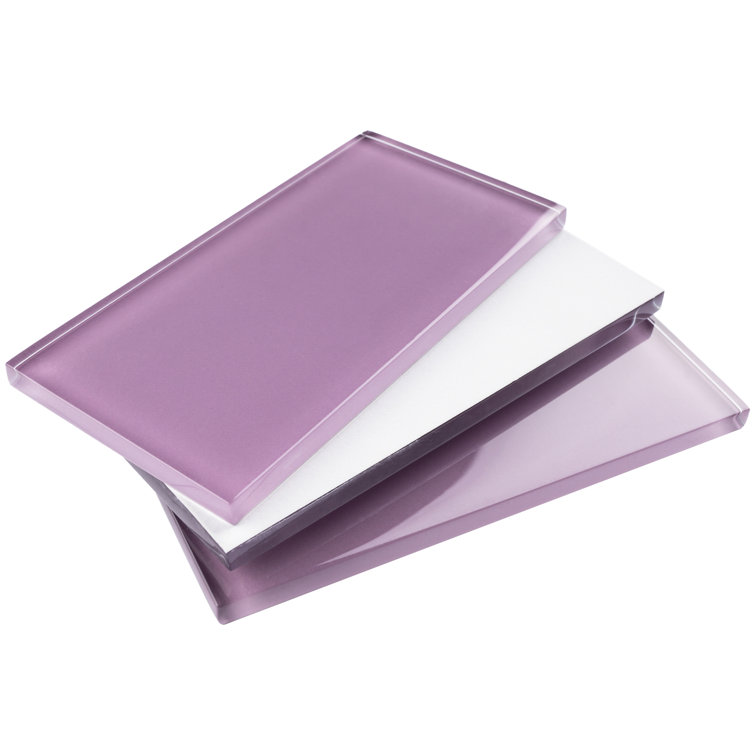 Purple 3'' x 6'' Glass Mosaic Subway Tile