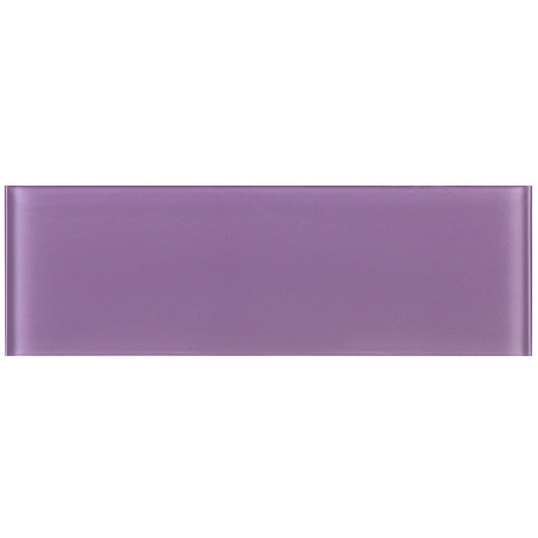 Purple 4'' x 12'' Glass Mosaic Subway Tile for Bathroom and Kitchen