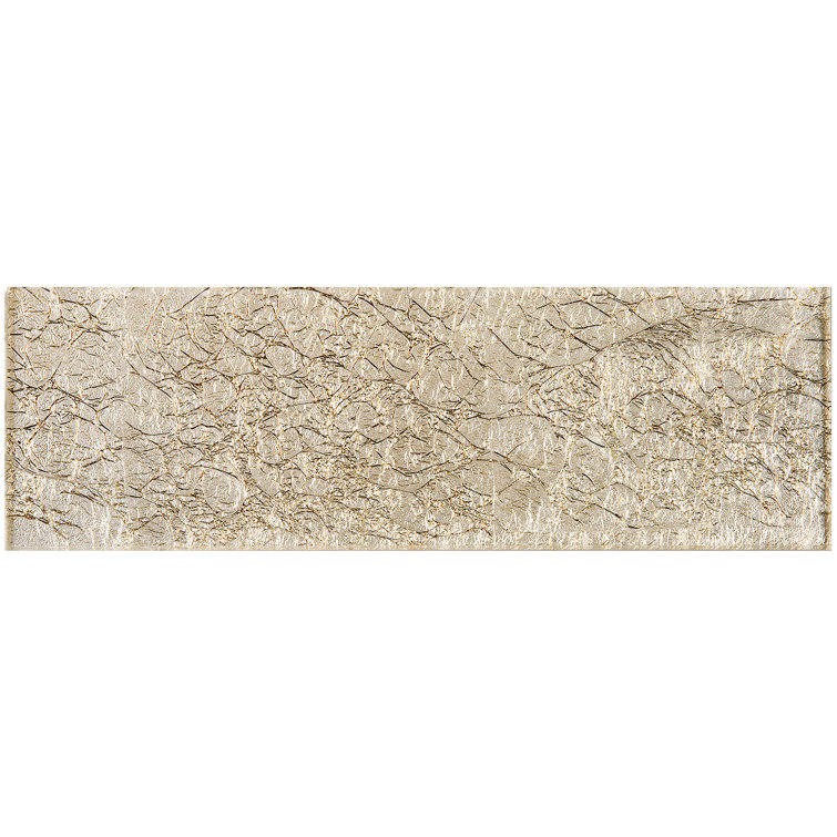 Gold 4'' x 12'' Glass Mosaic Subway Tile
