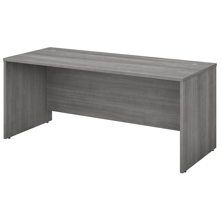 Platinum Gray Contemporary U-Shaped Credenza Desk with Drawer