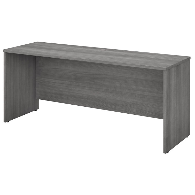 Platinum Gray Contemporary U-Shaped Credenza Desk with Drawer