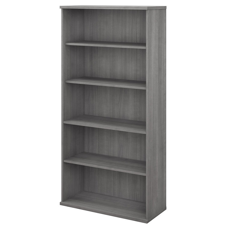 Platinum Gray 5-Shelf Adjustable Laminated Wood Bookcase