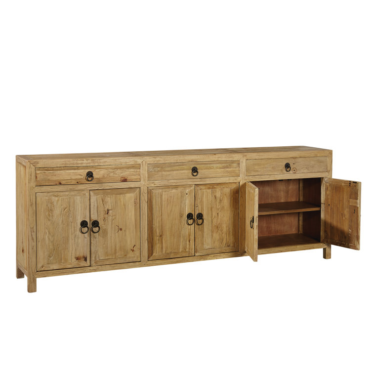 Contemporary Elmwood 90.5'' Brown Sideboard with Ample Storage