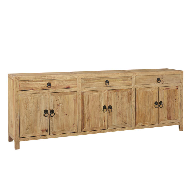 Contemporary Elmwood 90.5'' Brown Sideboard with Ample Storage