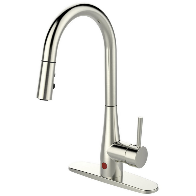 Brushed Nickel Touchless Single Handle Pull-Down Kitchen Faucet