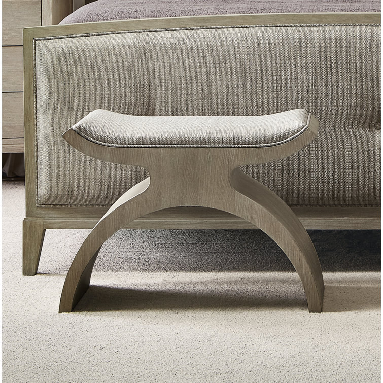 East Hampton Gray Upholstered Polyester Bedroom Bench