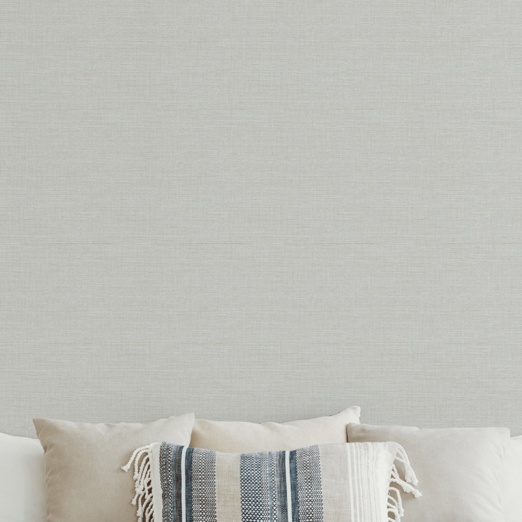 Agave Light Blue Faux Grasscloth Non-Woven Wallpaper
