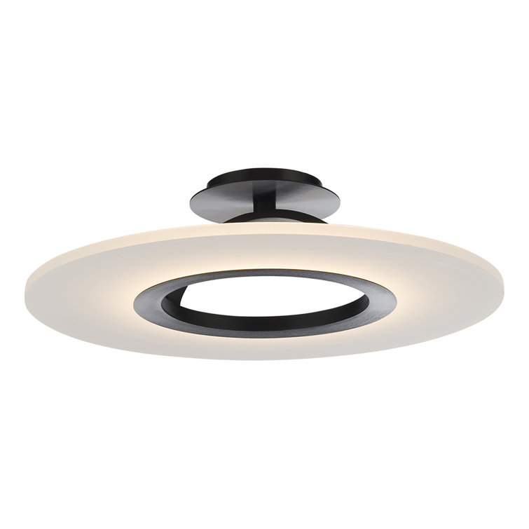 Black Glass LED Semi Flush Mount Light