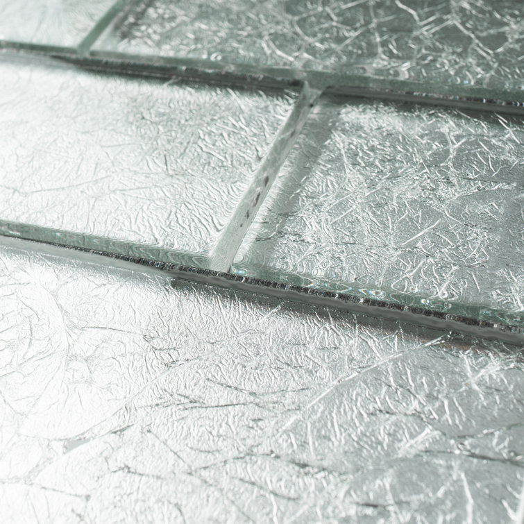 Gray Glass Brick Joint Mosaic Wall Tile Sheet