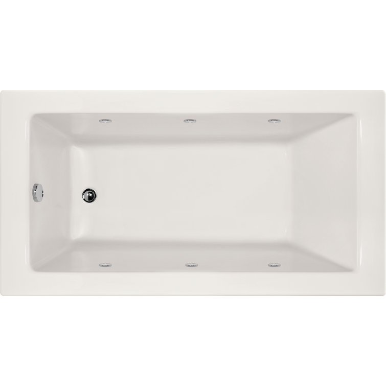 Sydney 60'' White Acrylic Alcove Whirlpool Bathtub with Jets