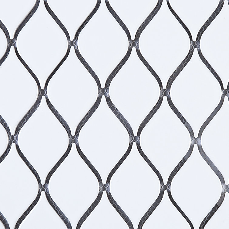 Handmade White Porcelain Mosaic Wall Tile Sheet