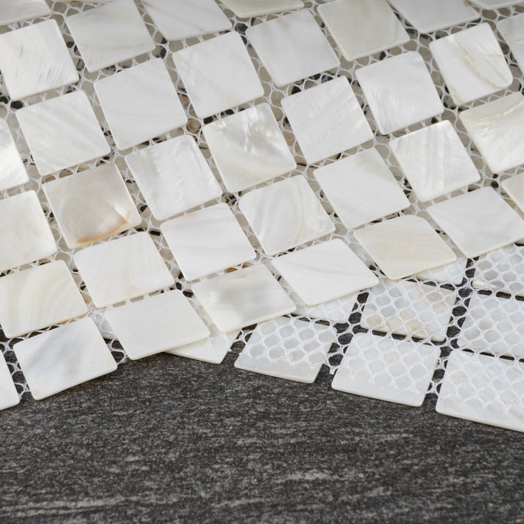 Mother of Pearl 1" x 1" White Seashell Mosaic Wall Tile