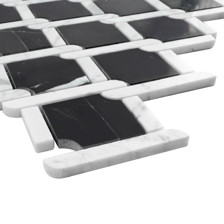Nero Marquina Marble Random Mosaic Wall Tile