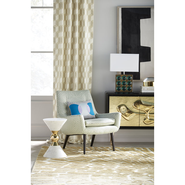White Marble and Brass Round Accent Table