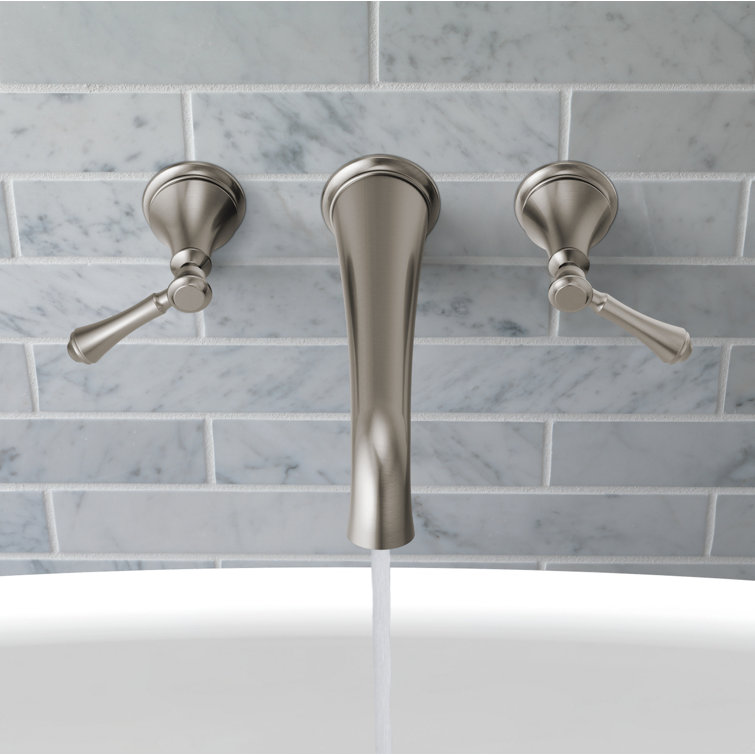 Stainless Steel Wall Mounted Double Handle Tub Faucet