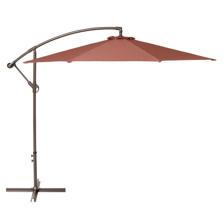 Cedarwood 10-Foot Cantilever Patio Umbrella with Water-Resistant Fabric