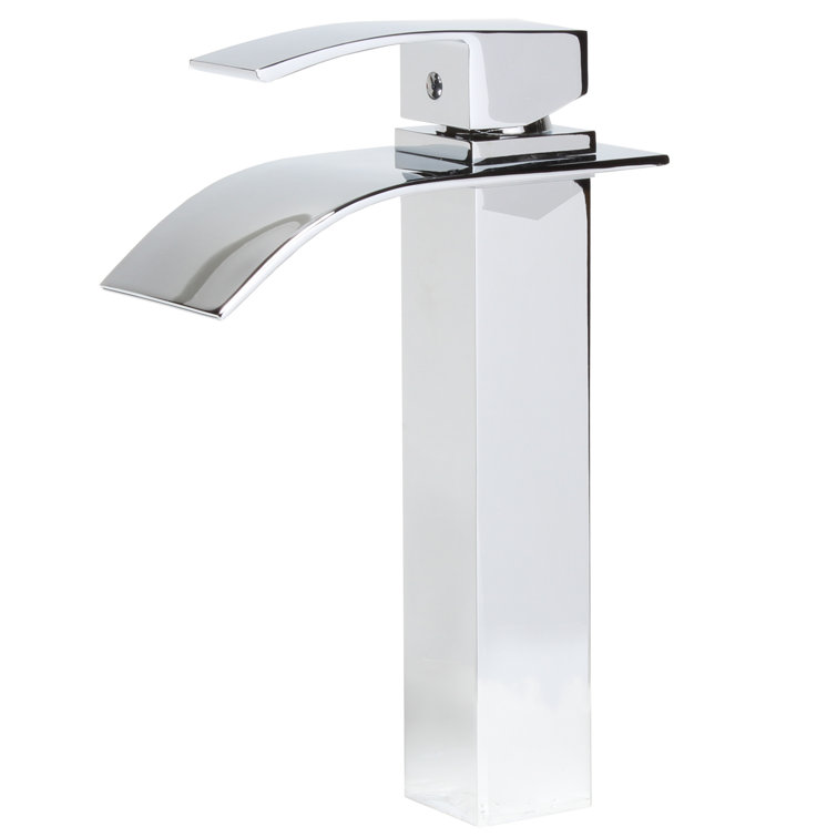 Polished Chrome Single-Handle Waterfall Vessel Sink Faucet