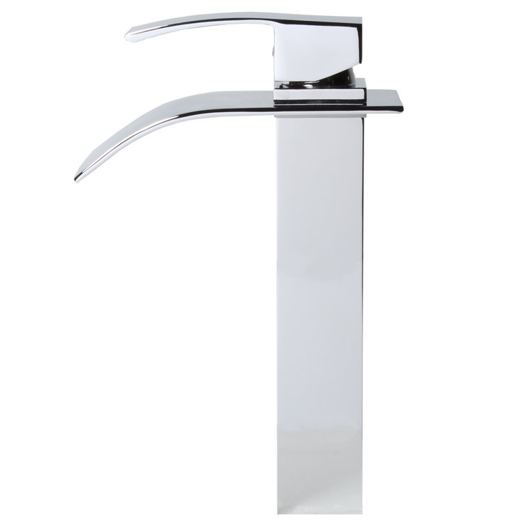 Polished Chrome Single-Handle Waterfall Vessel Sink Faucet