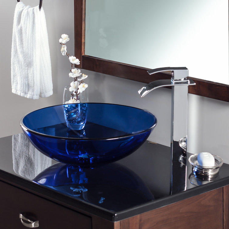 Polished Chrome Single-Handle Waterfall Vessel Sink Faucet