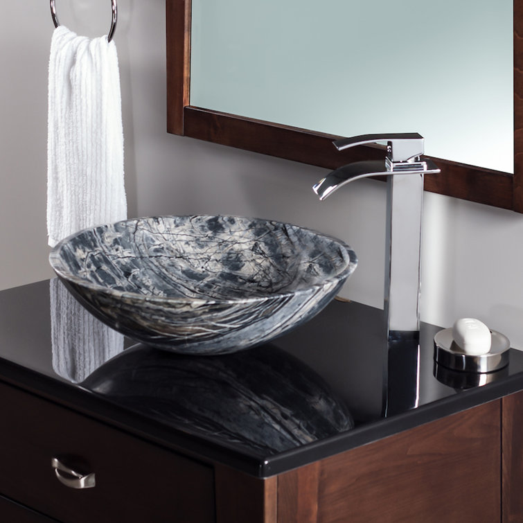 Polished Chrome Single-Handle Waterfall Vessel Sink Faucet