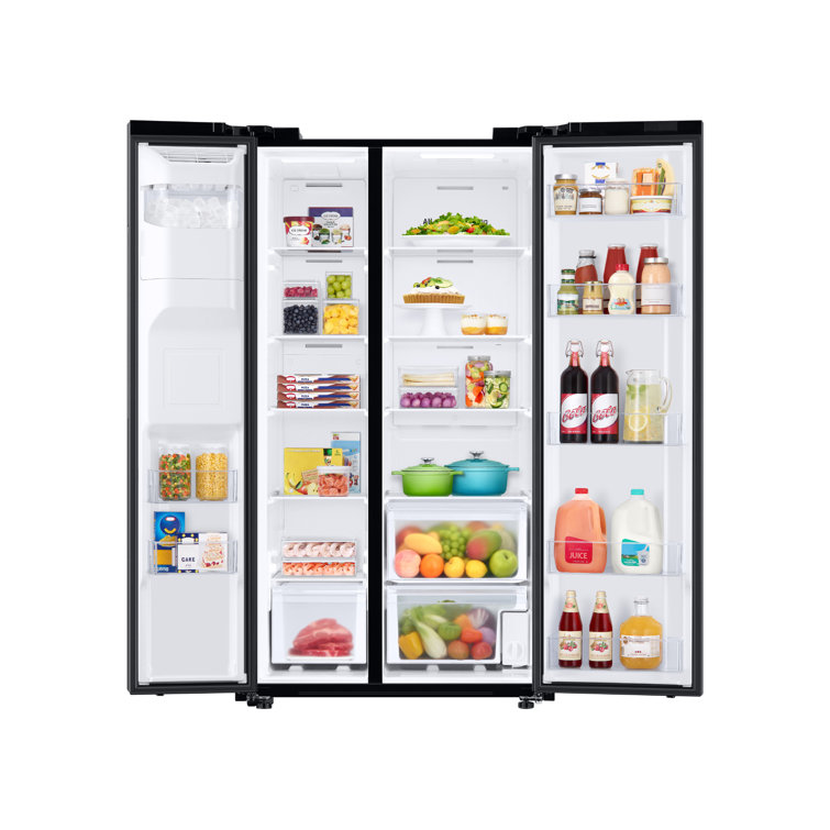 27.4 cu. ft. Black Stainless Steel Side-by-Side Refrigerator with Ice Maker