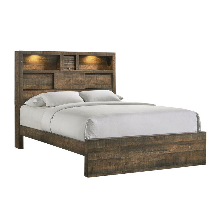 Beckett Transitional Queen Panel Bedroom Set with Bluetooth and Mood Lighting