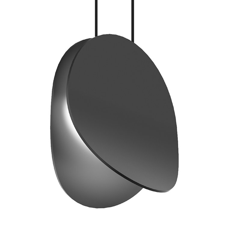 Satin Black Aluminum LED Indoor/Outdoor Bowl Pendant Light