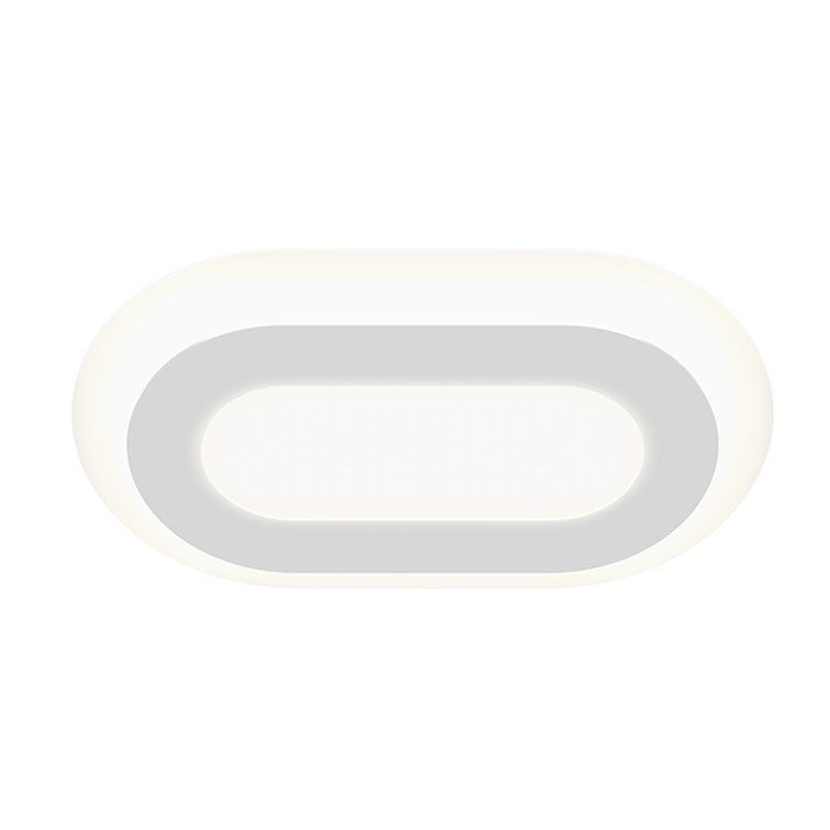 Sleek White Aluminum Offset LED Flush Mount Light