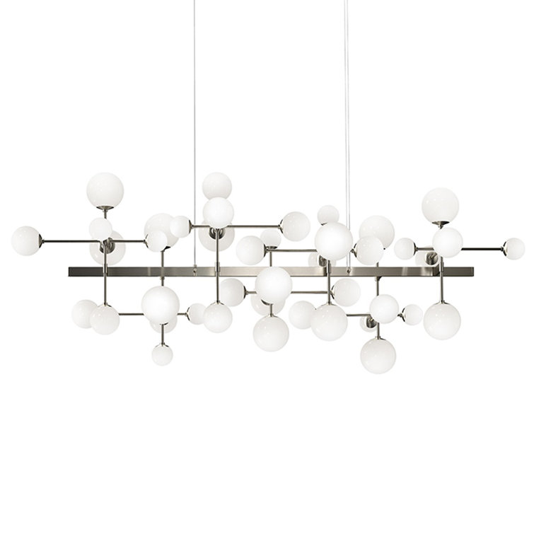 Nebula Satin Nickel 11-Light LED Globe Pendant