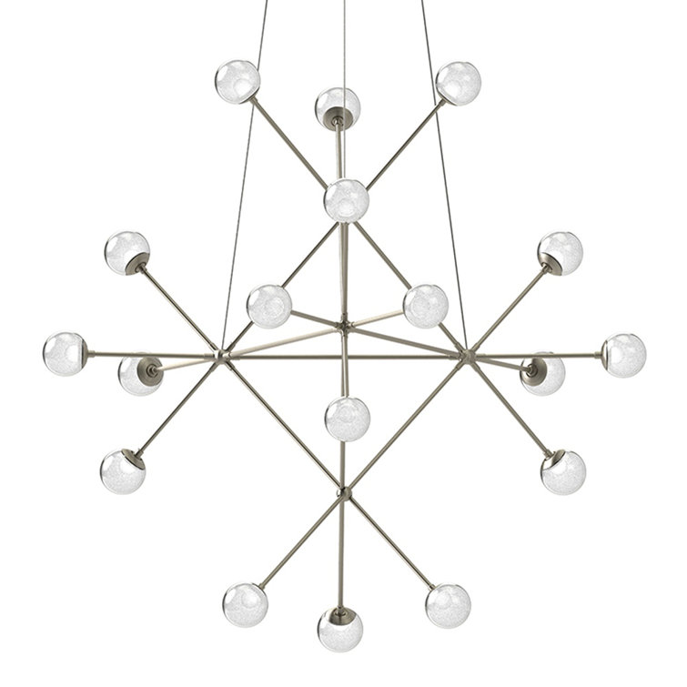 Proton 40" Satin Nickel LED Globe Chandelier