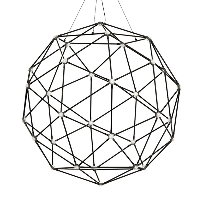 Constellation 40-Light Satin Nickel LED Geometric Chandelier