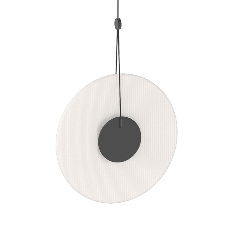 Meclisse 9'' Satin Black LED Pendant with Etched Glass Disc