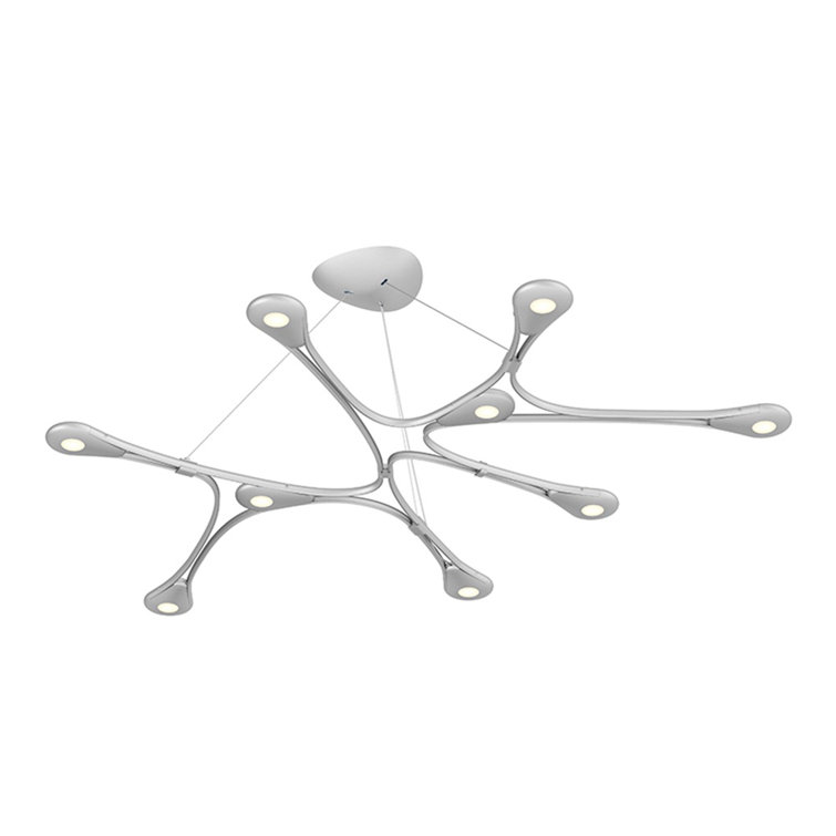 Modern Bright Satin Aluminum LED Chandelier