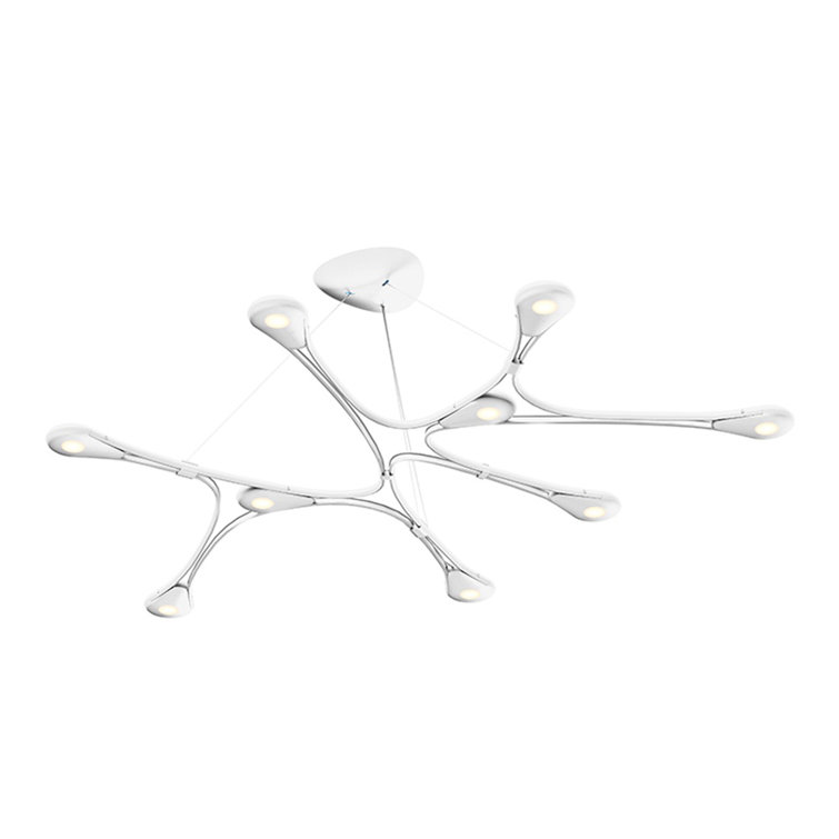 Sleek Satin White Aluminum LED Island Pendant