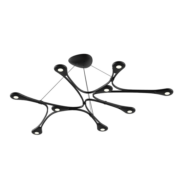 Satin Black Modern Aluminum LED Island Chandelier