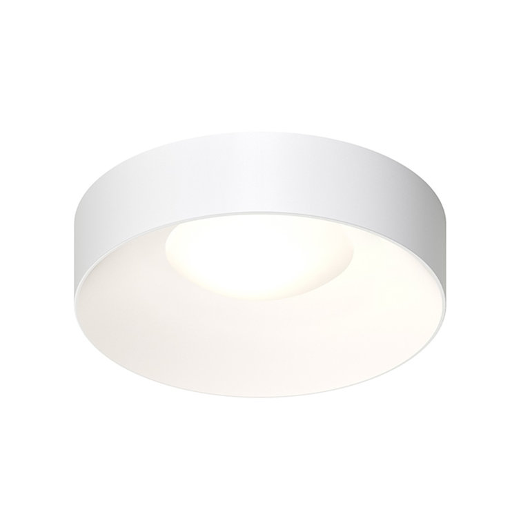 Satin White Modern LED Drum Flush Mount 18"