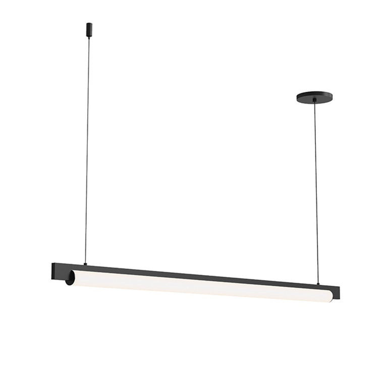 Keel Modern LED Pendant in Satin Black - Indoor/Outdoor 44"