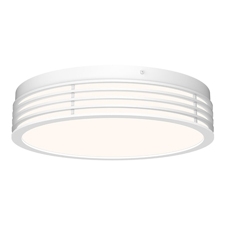 Textured White Glass LED Flush Mount Light