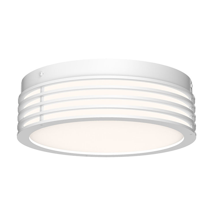 Textured White Glass LED Flush Mount Light