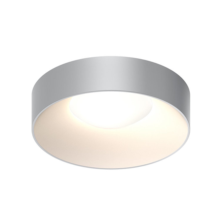 Dove Gray Modern Acrylic Drum LED Flush Mount 18"