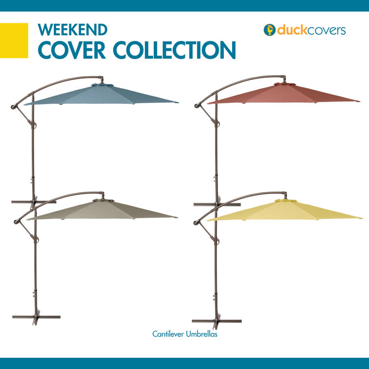 Moon Rock 10-Foot Cantilever Patio Umbrella with Gray Canopy