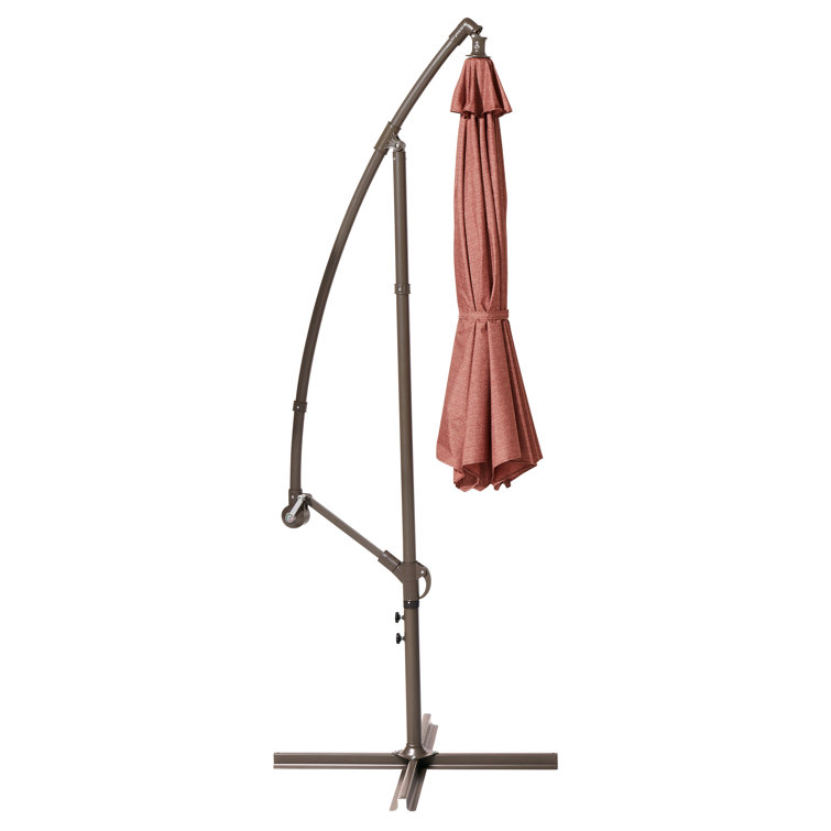 Cedarwood 10-Foot Cantilever Patio Umbrella with Water-Resistant Fabric