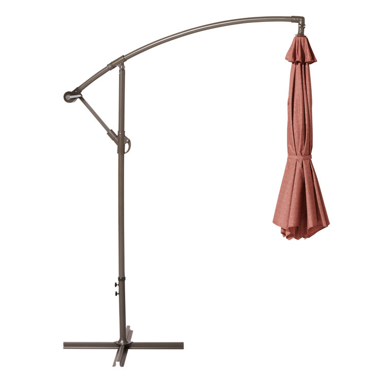Cedarwood 10-Foot Cantilever Patio Umbrella with Water-Resistant Fabric