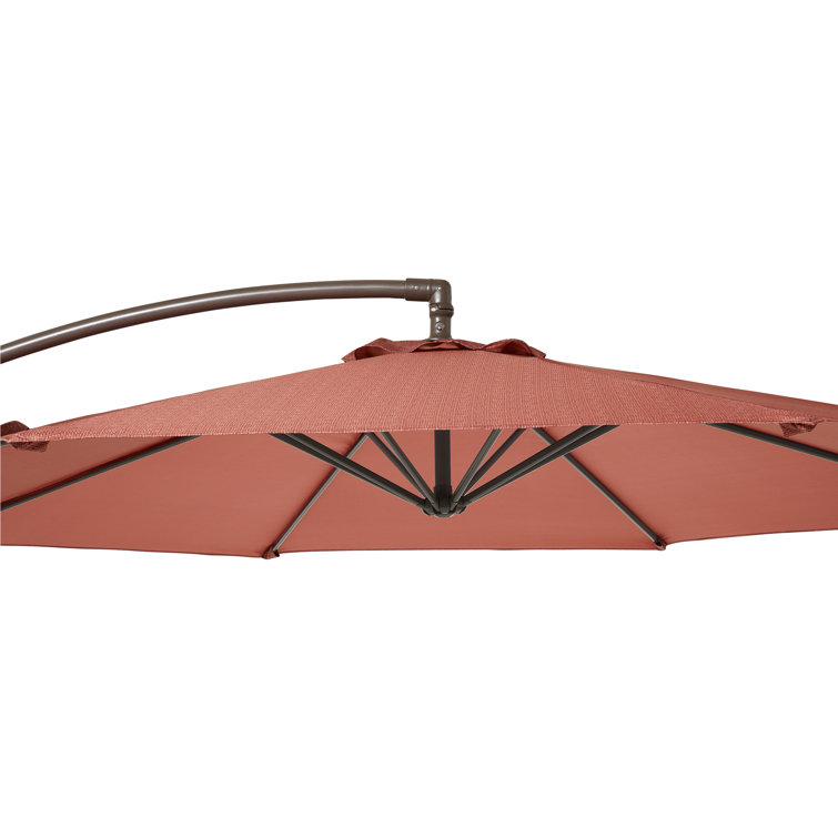 Cedarwood 10-Foot Cantilever Patio Umbrella with Water-Resistant Fabric